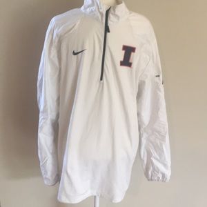 White 3/4 Zip Nike University of Illinois jacket